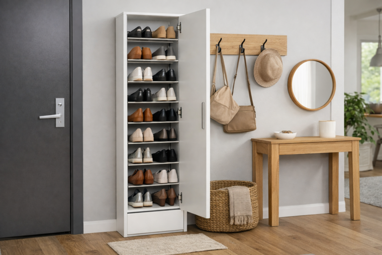 Sapateira vertical estreita para entrada de apartamento pequeno como escolher sem errar